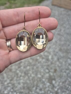 3 For $15!! Gold-Tone Champagne Crystal Drop Earrings
